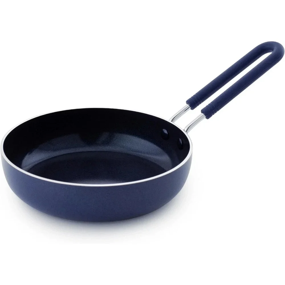 (2) Blue Diamond Mini Egg Frying Pan Skillet Infused Ceramic Nonstick Blue